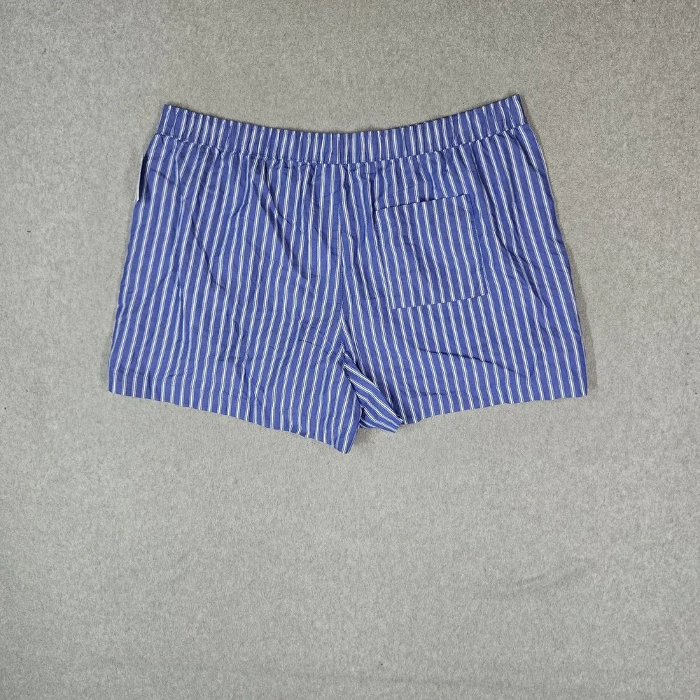 GAP Women Sleepwear XXL Blue Shorts Striped Pajama Pants Organic Cotton NWT